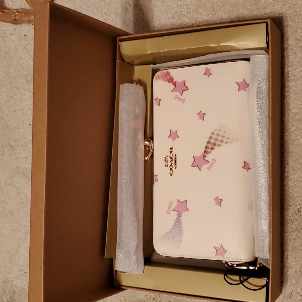Coach Boxed Long Zip Around Wallet with Disco Star Print C7351 NWT - Picture 3 of 5